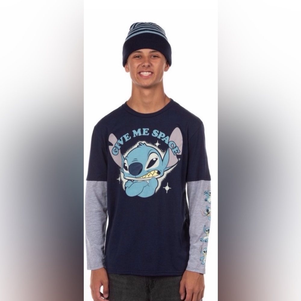 Disney Stitch Long Sleeve & Matching Beanie, Adult sizes XS, Small & Med NWT